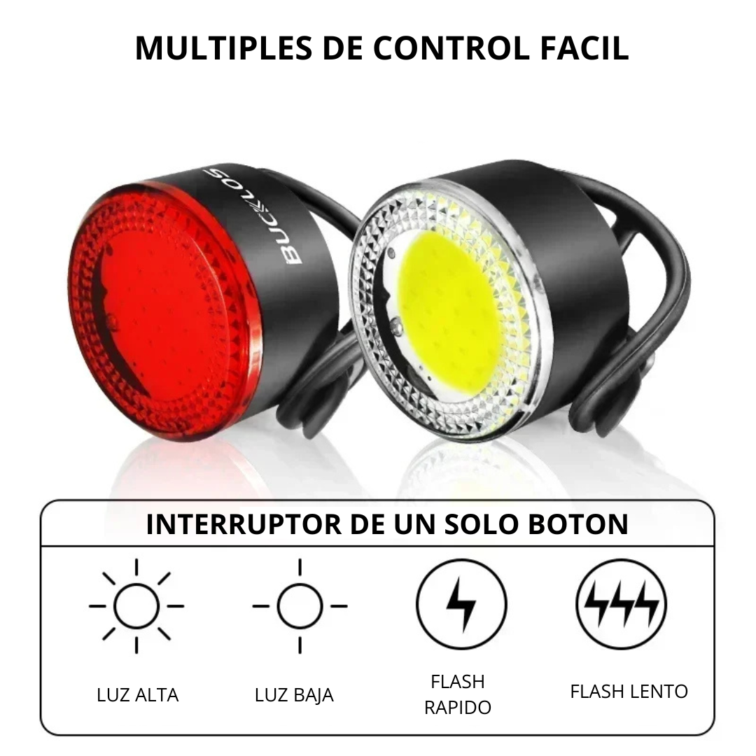Luces LED BUCKLOS COB. Recargables por USB