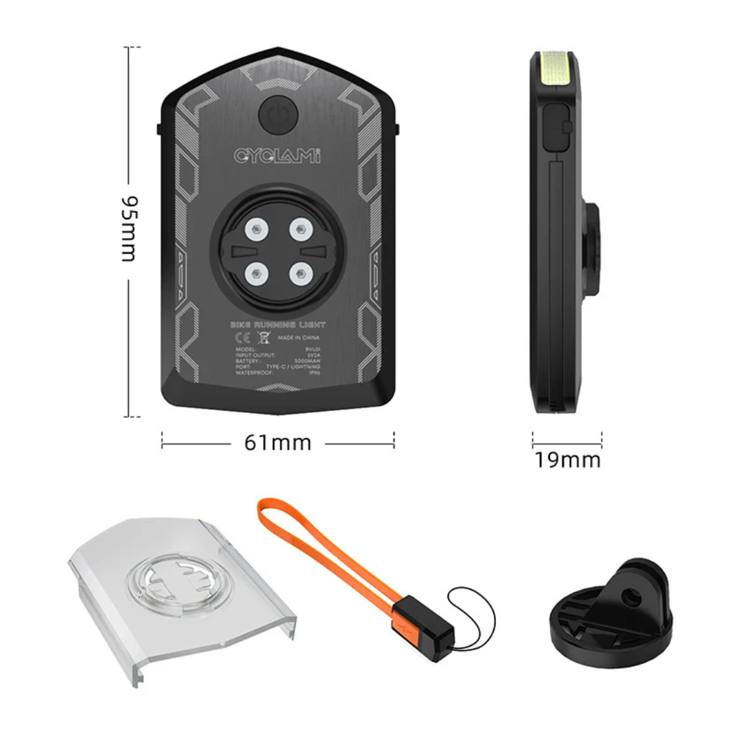 Luz Delantera Diurna 5000 mAh para Bicicleta.Compatible con Garmin y XOSS