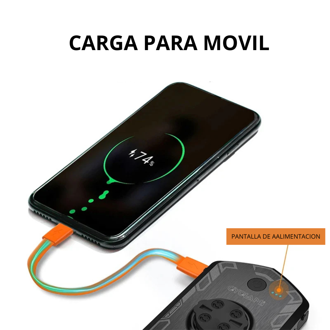 Luz Delantera Diurna 5000 mAh para Bicicleta.Compatible con Garmin y XOSS